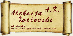 Aleksija Kotlovski vizit kartica